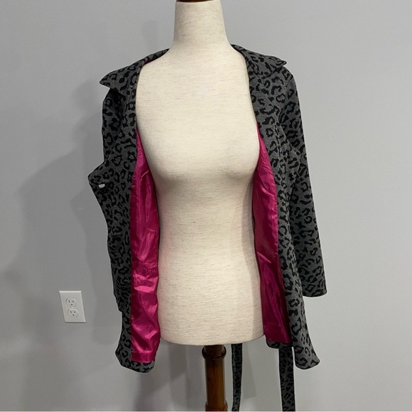 Sandro Leopard Print Belted Blazer Coat Medium - Picture 7 of 10
